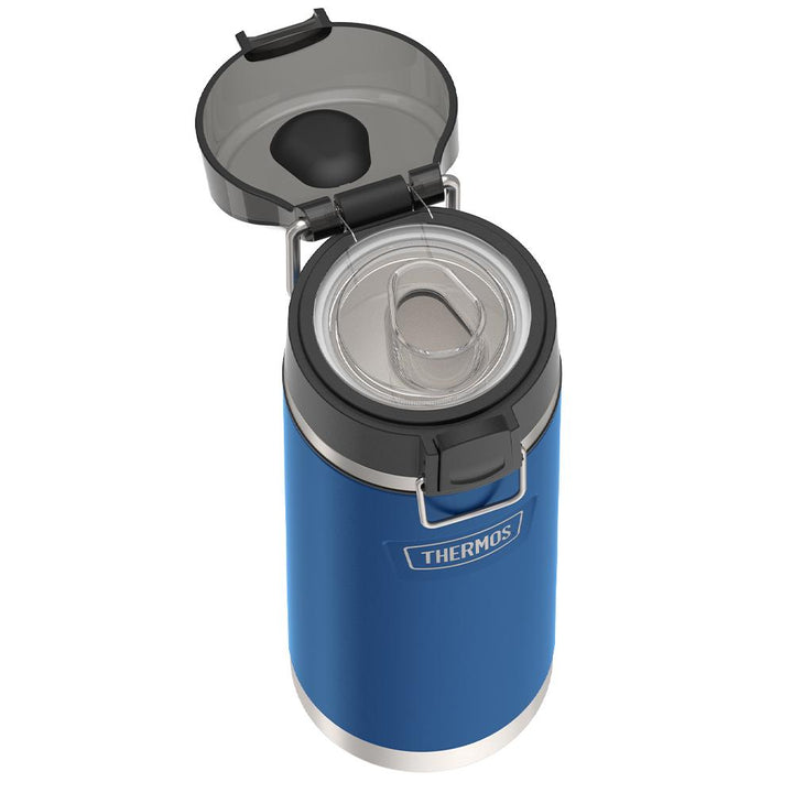 Thermos® 18oz Icon™ water bottle in Teal — close-up of push-button spout lid