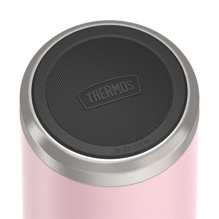 Thermos® 24oz Icon™ food jar in Crimson — base showing Griptec™ non-slip base