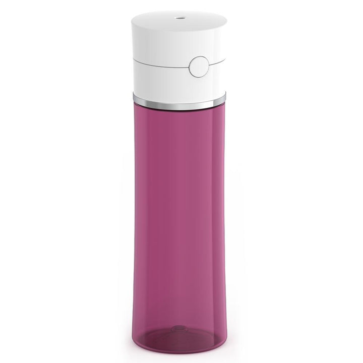 Thermos® 22oz Thermos® water bottle in Burgundy W/Black Lid — angled view showing full profile