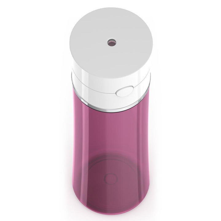 Thermos® 22oz Thermos® water bottle in Burgundy W/Black Lid — close-up of lid mechanism