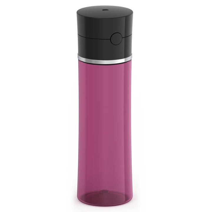 Thermos® 22oz Thermos® water bottle in Burgundy W/Black Lid — angled view showing full profile