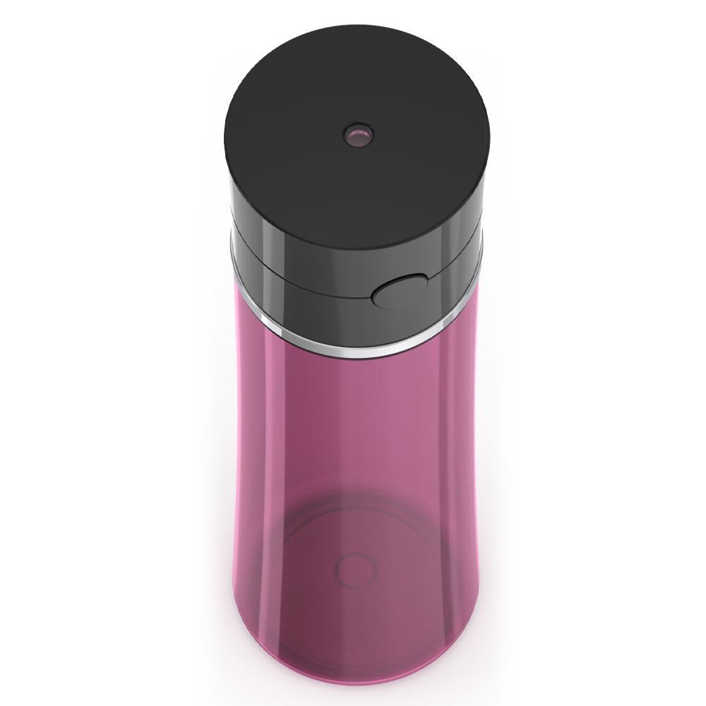 Thermos® 22oz Thermos® water bottle in Burgundy W/Black Lid — close-up of lid mechanism