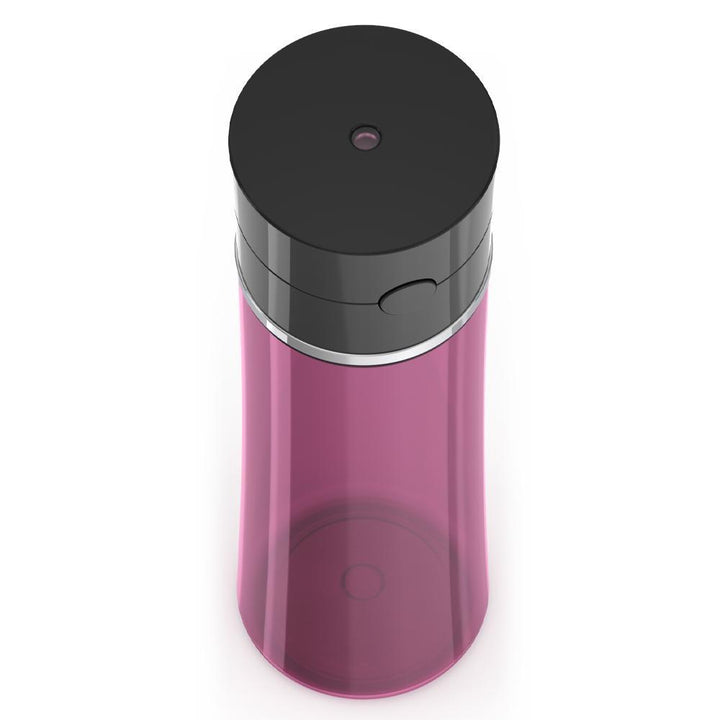 Thermos® 22oz Thermos® water bottle in Burgundy W/Black Lid — close-up of lid mechanism