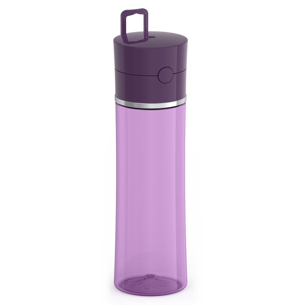Thermos® 22oz Thermos® water bottle in Burgundy W/Black Lid — angled view showing full profile