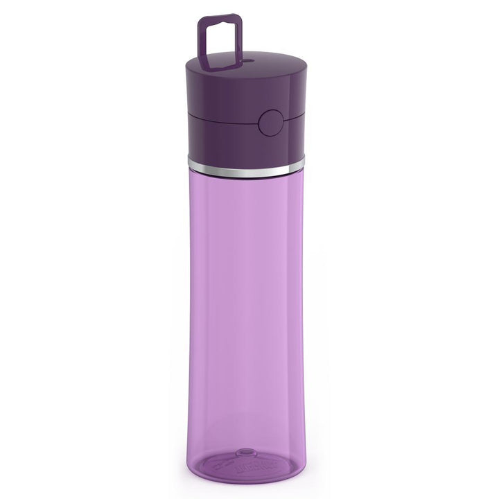 Thermos® 22oz Thermos® water bottle in Burgundy W/Black Lid — angled view showing full profile