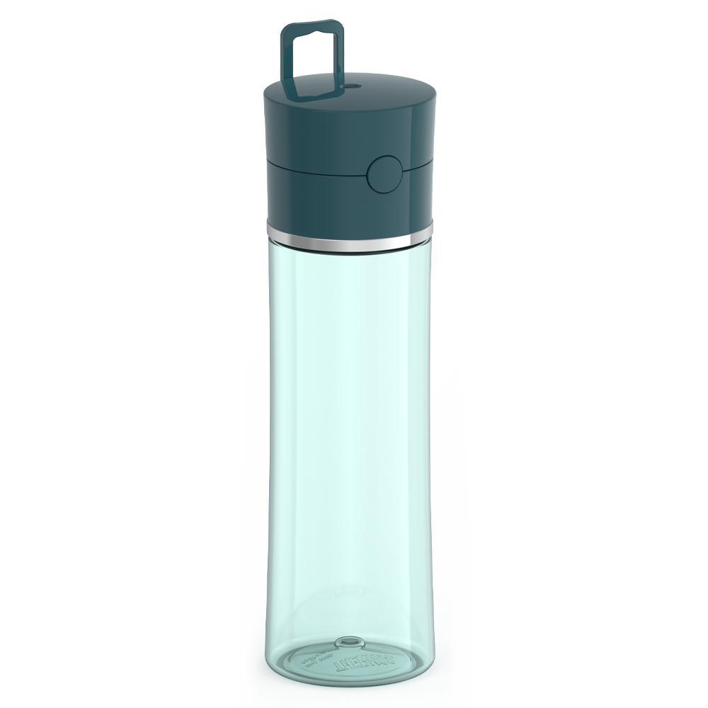 Thermos® 22oz Thermos® water bottle in Burgundy W/Black Lid — angled view showing full profile