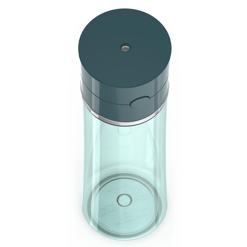 Thermos® 22oz Thermos® water bottle in Burgundy W/Black Lid — close-up of lid mechanism