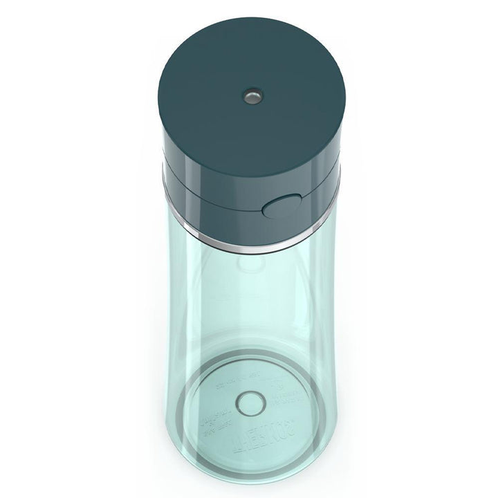 Thermos® 22oz Thermos® water bottle in Burgundy W/Black Lid — close-up of lid mechanism