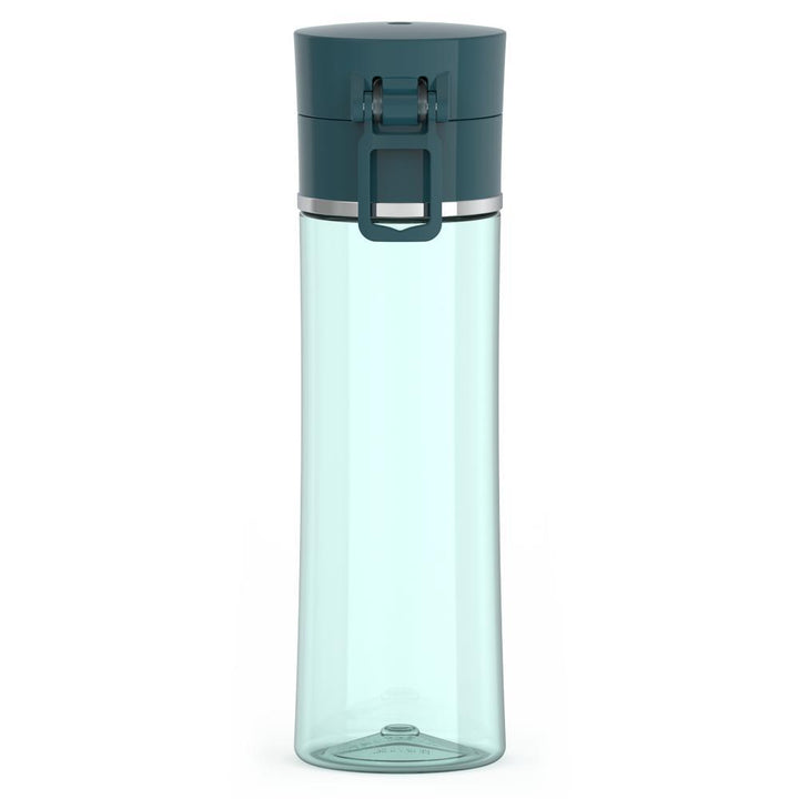 Thermos® 22oz Thermos® water bottle in Burgundy W/Black Lid — back view showing handle and base