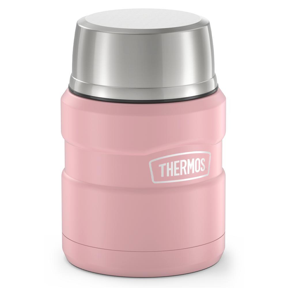 Thermos® 16oz Stainless King™ food jar in Matte Rose — angled view showing full profile