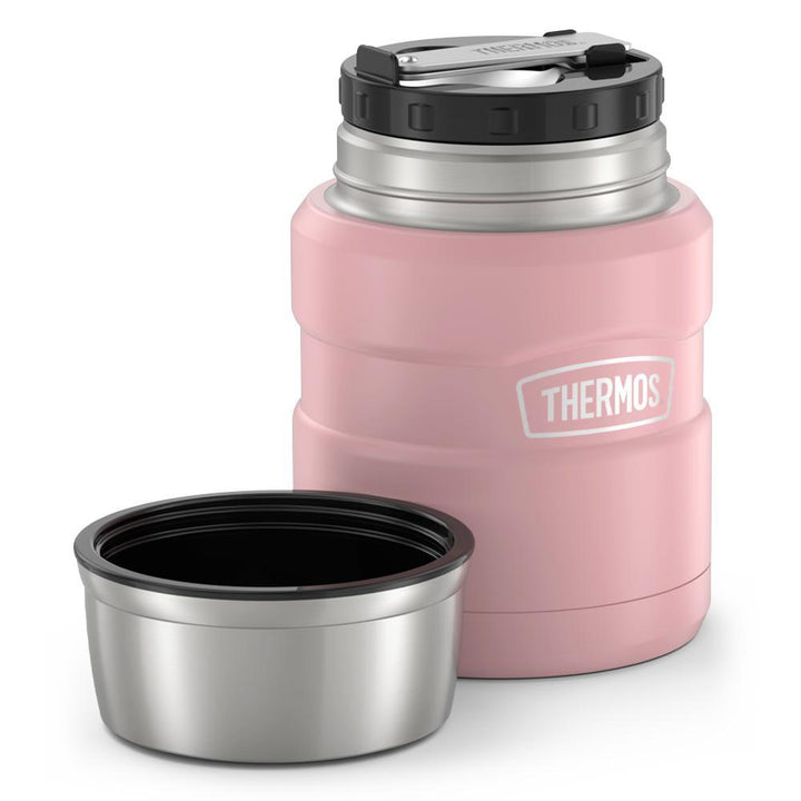 Thermos® 16oz Stainless King™ food jar in Matte Rose — angled view showing full profile