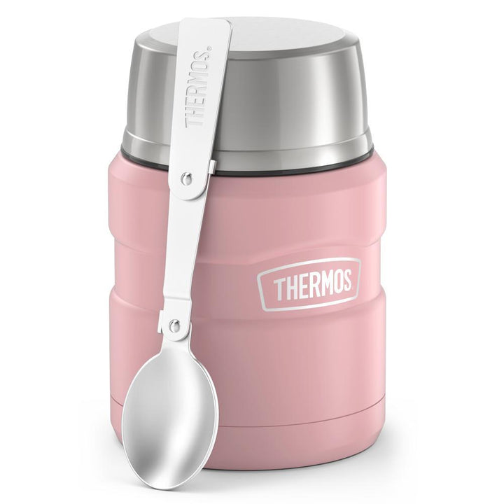 Thermos® 16oz Stainless King™ food jar in Matte Rose — angled view showing full profile