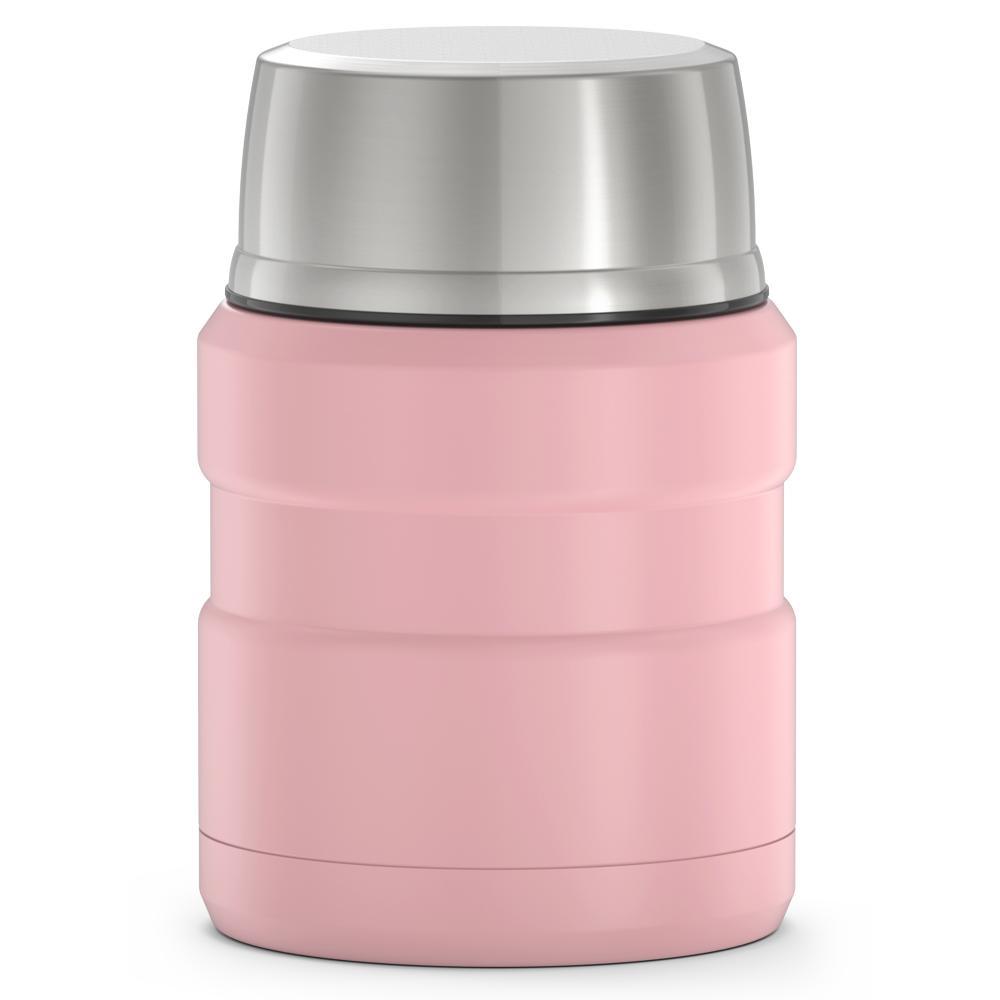 Thermos® 16oz Stainless King™ food jar in Matte Rose — back view showing handle and base