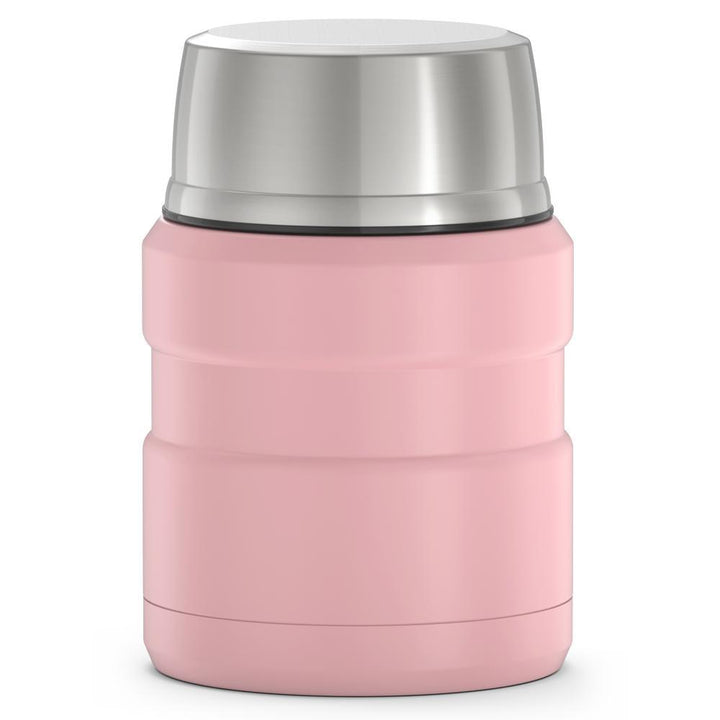 Thermos® 16oz Stainless King™ food jar in Matte Rose — back view showing handle and base