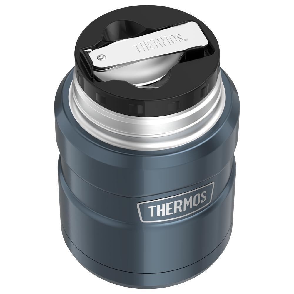 Thermos® 16oz Stainless King™ food jar in Matte Rose — close-up of lid mechanism
