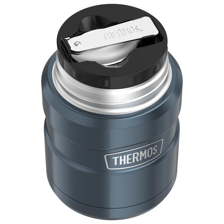 Thermos® 16oz Stainless King™ food jar in Matte Rose — close-up of lid mechanism