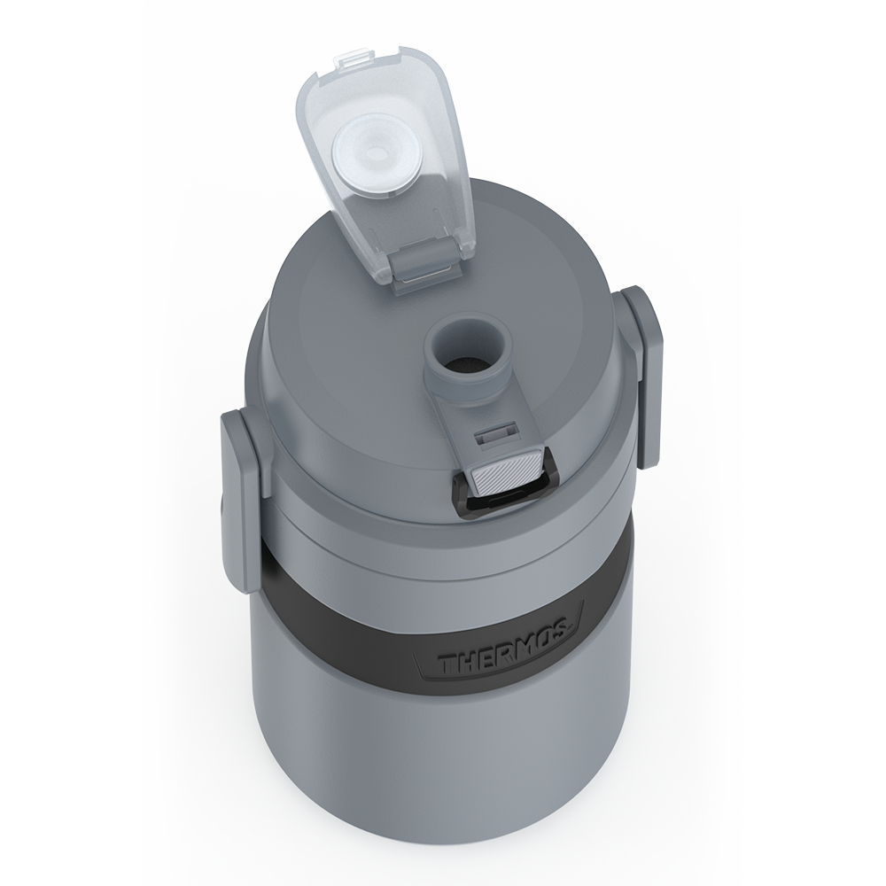 Thermos® 32oz Thermos® water bottle in Charcoal — close-up of lid mechanism