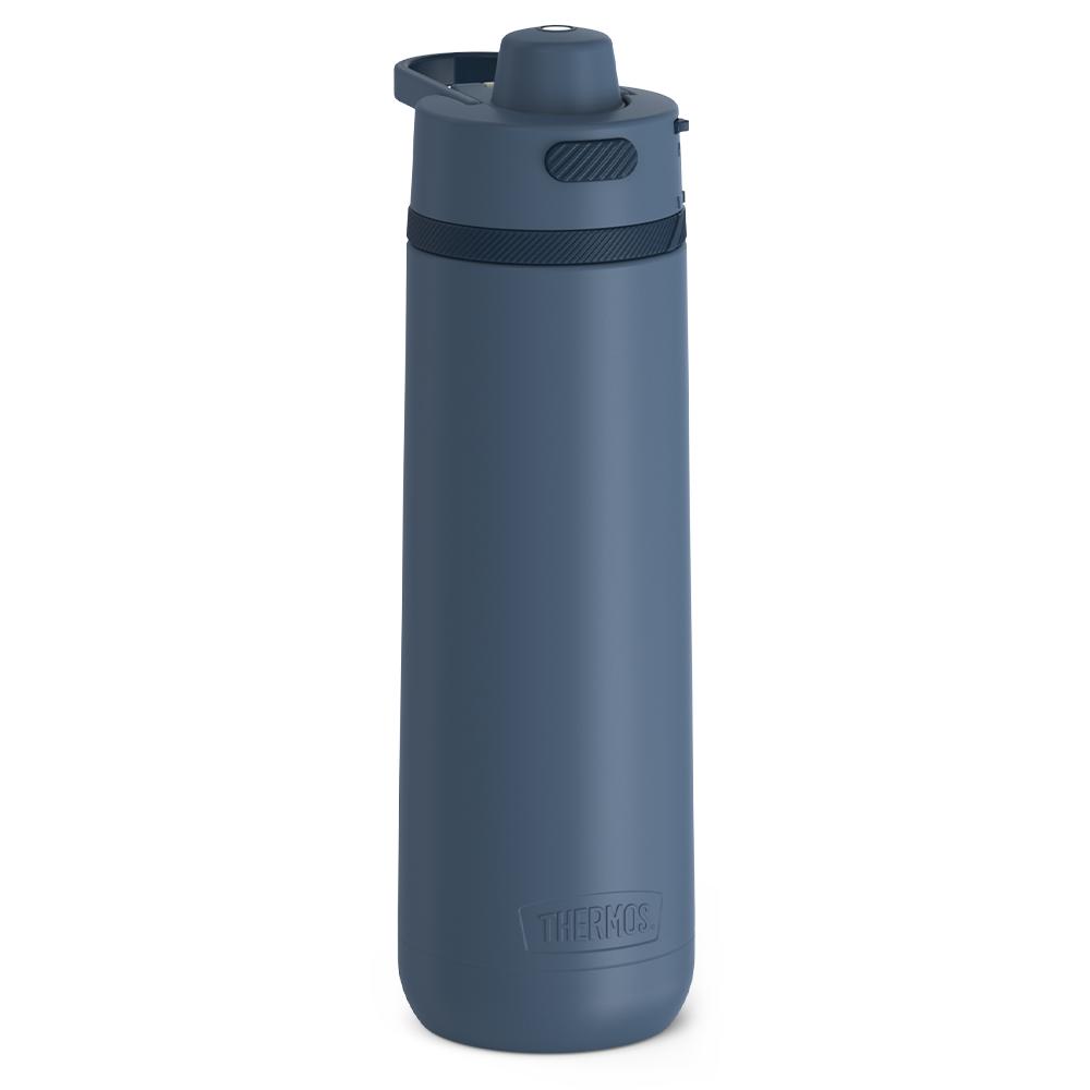 Thermos® 24oz Alta water bottle in Slate Blue — angled view showing full profile