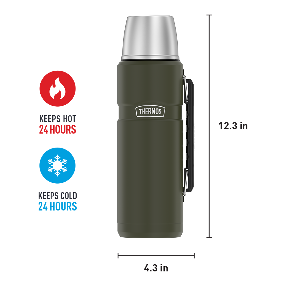 Thermos® 40oz Stainless King™ beverage bottle in Matte Stainless Steel