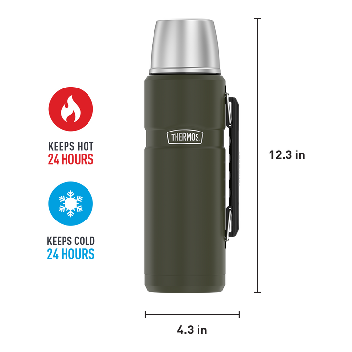 Thermos® 40oz Stainless King™ beverage bottle in Matte Stainless Steel
