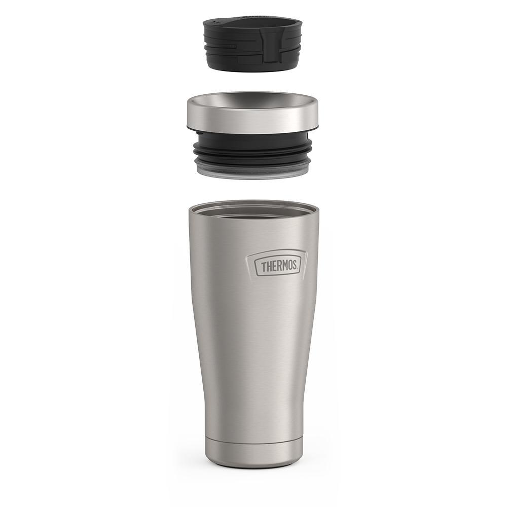 Thermos® 16oz Icon™ tumbler in Glacier — showing lid and bottle components