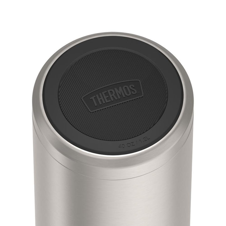 Thermos® 40oz Icon™ water bottle in Matte Stainless Steel — base showing Griptec™ non-slip base
