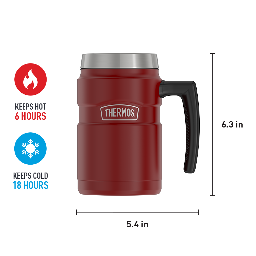 Thermos® 16oz Stainless King™ mug in Matte Stainless Steel