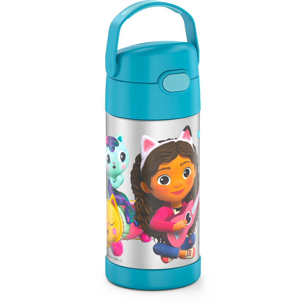 Thermos® 12oz FUNtainer® water bottle in Default Title — angled view showing full profile