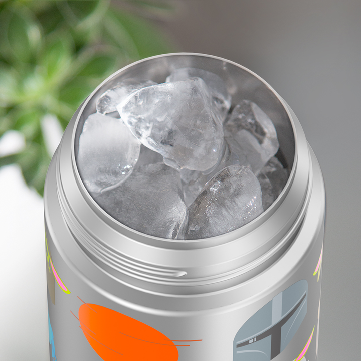 Thermos® 12oz FUNtainer® water bottle in Default Title — shown filled with ice, demonstrating insulation
