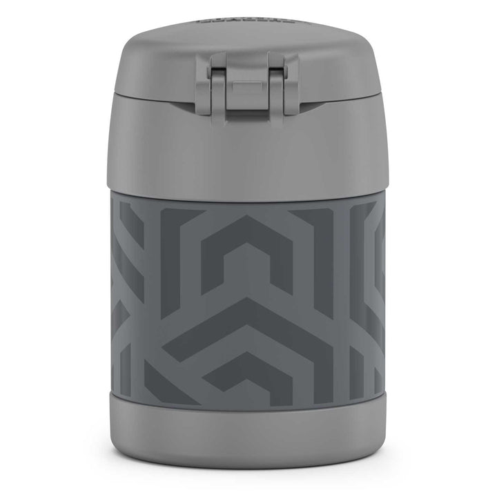 Thermos® 10oz FUNtainer® food jar in Daring Dinos — back view showing handle and base