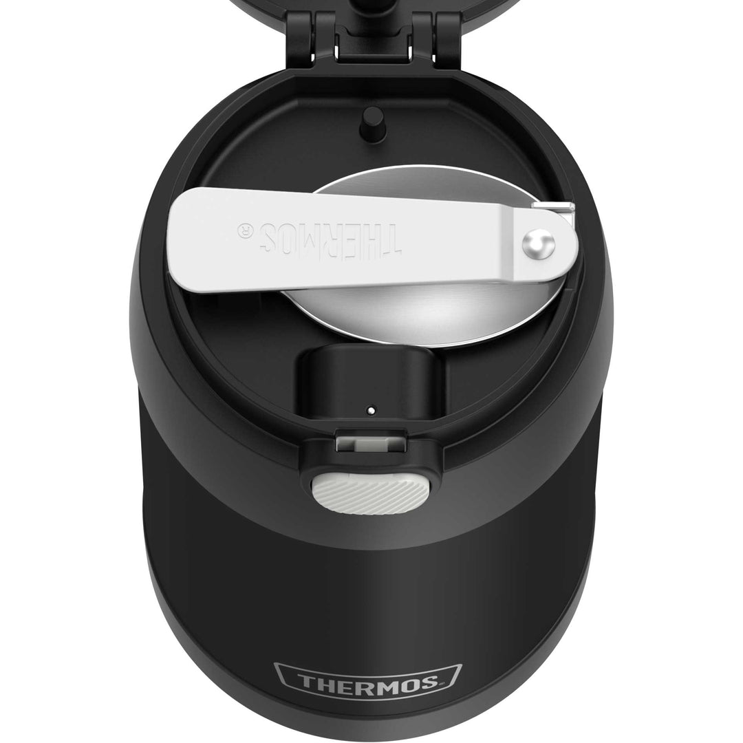 Thermos® 16oz FUNtainer® food jar in Purple Mirage — top view showing lid opening