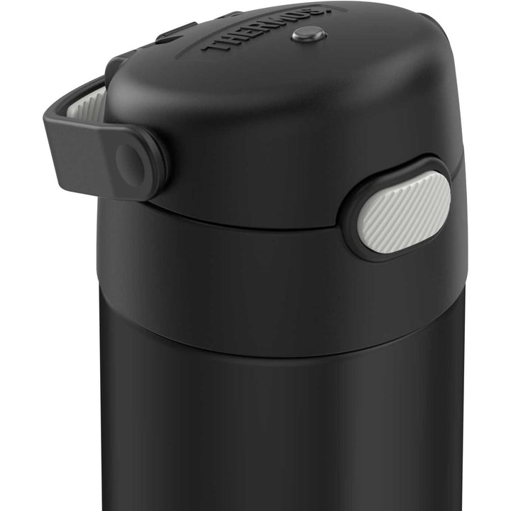 Thermos® 16oz FUNtainer® water bottle in Lemon Yellow — top view showing lid opening