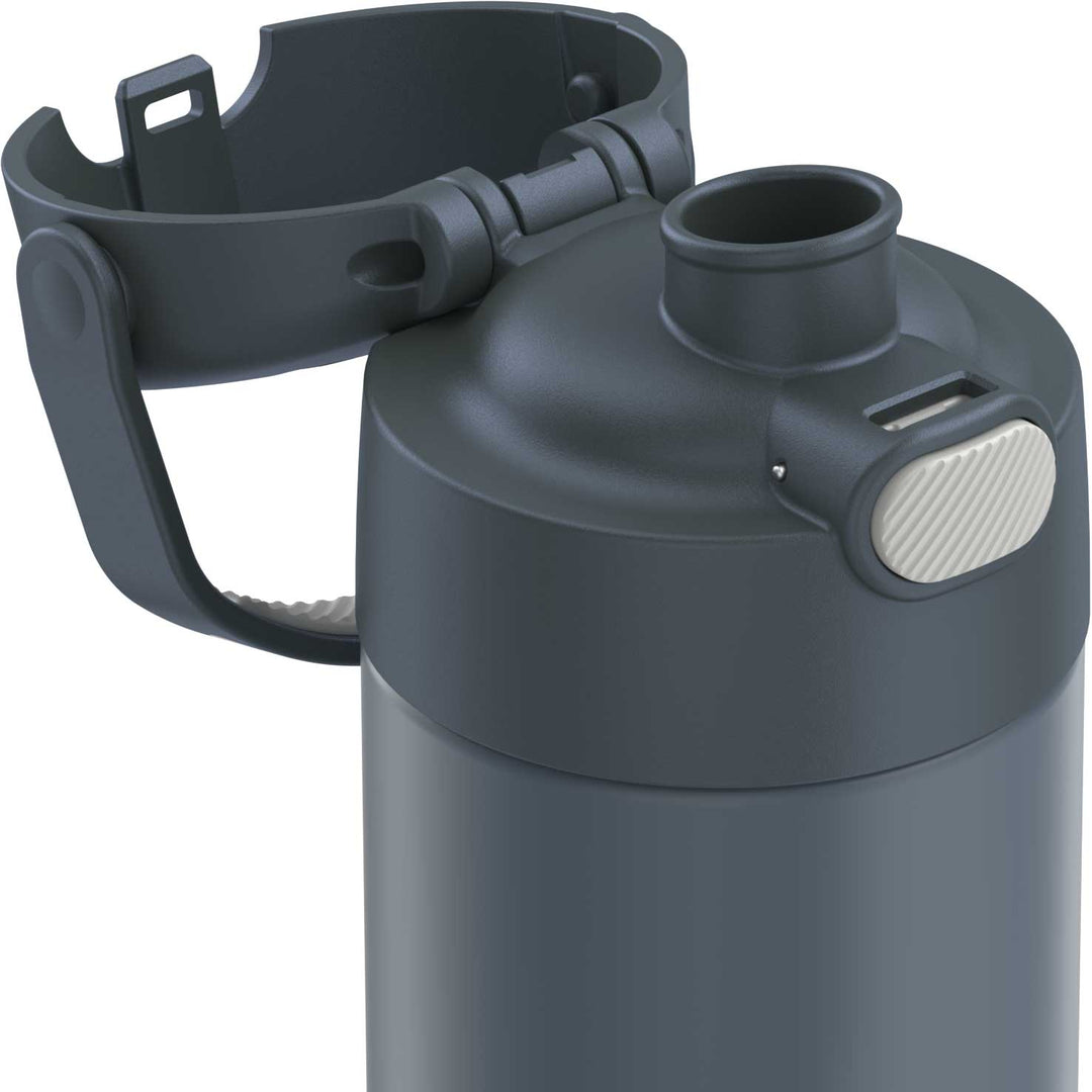 Thermos® 16oz FUNtainer® water bottle in Lemon Yellow — top view showing lid opening