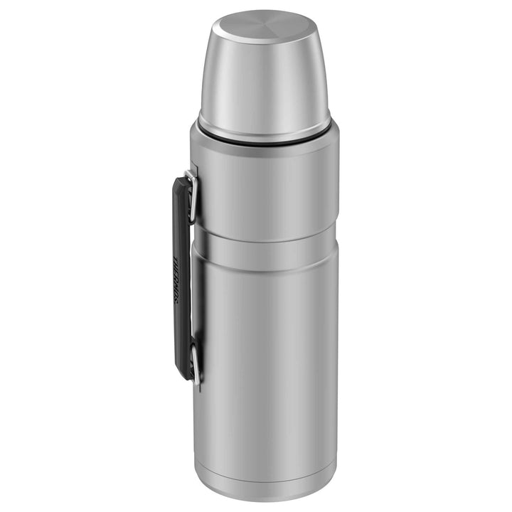 Thermos® 2.0 L Stainless King™ beverage bottle in Matte Stainless Steel — back view showing handle and base