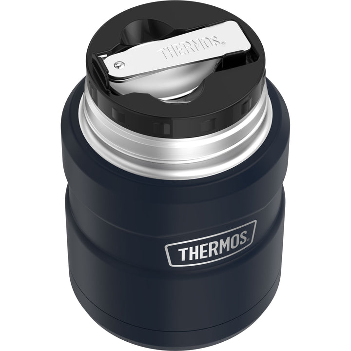 Thermos® 16oz Stainless King™ food jar in Matte Rose — top view showing lid opening