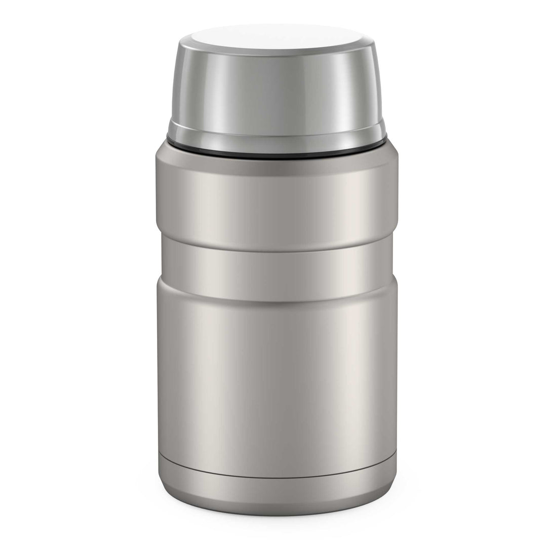 Thermos® 24oz Stainless King™ food jar in Royal Blue — back view showing handle and base